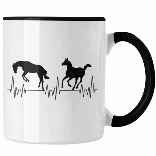 Trendation - Pferde Reiten Herzschlag Tasse Geschenk für Reiterin Hobby Geschenkidee Trendation