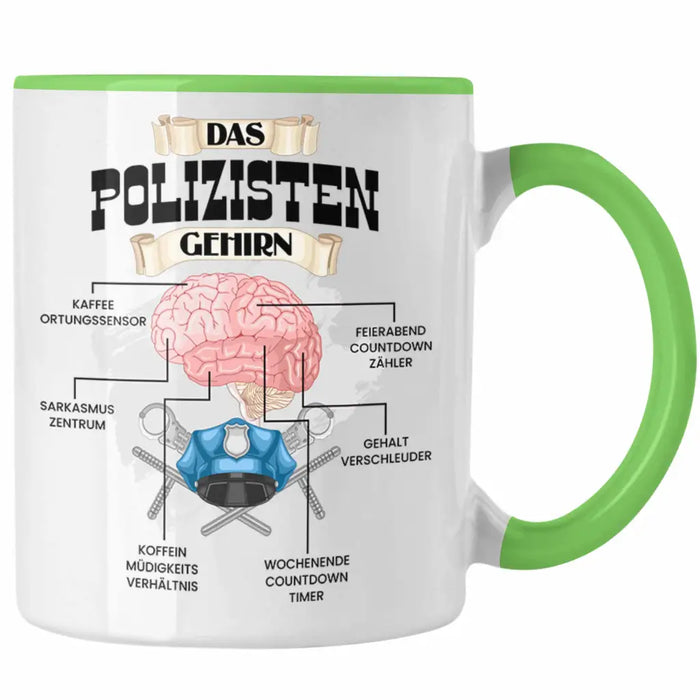 Trendation - Polozisten Tasse Lustiges Geschenk für Polizei Polizisten Spruch Becher Geburtstag Weihnachten Grün Trendation