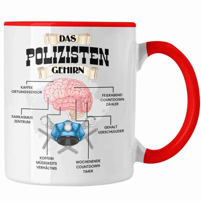Trendation - Polozisten Tasse Lustiges Geschenk für Polizei Polizisten Spruch Becher Geburtstag Weihnachten Rot Trendation