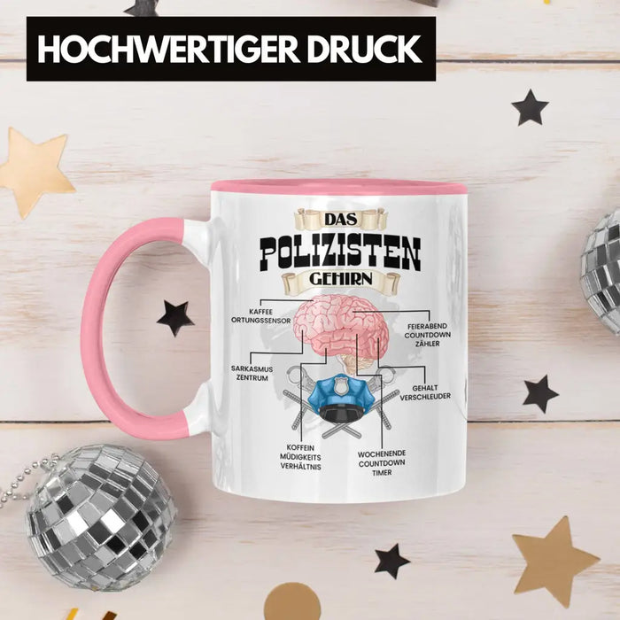 Trendation - Polozisten Tasse Lustiges Geschenk für Polizei Polizisten Spruch Becher Geburtstag Weihnachten Rosa Trendation