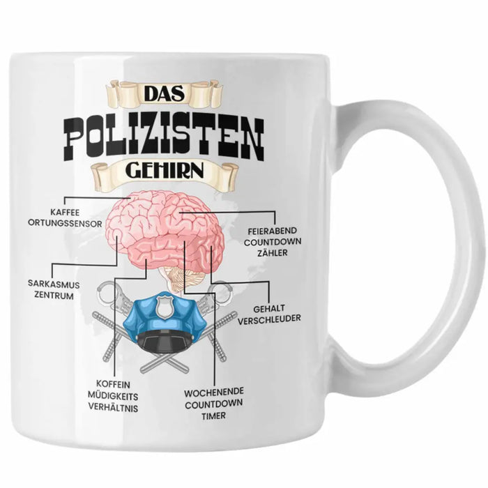 Trendation - Polozisten Tasse Lustiges Geschenk für Polizei Polizisten Spruch Becher Geburtstag Weihnachten Weiß Trendation