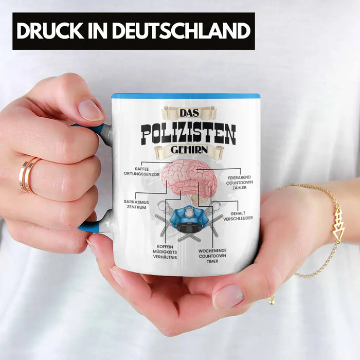 Trendation - Polozisten Tasse Lustiges Geschenk für Polizei Polizisten Spruch Becher Geburtstag Weihnachten Blau Trendation