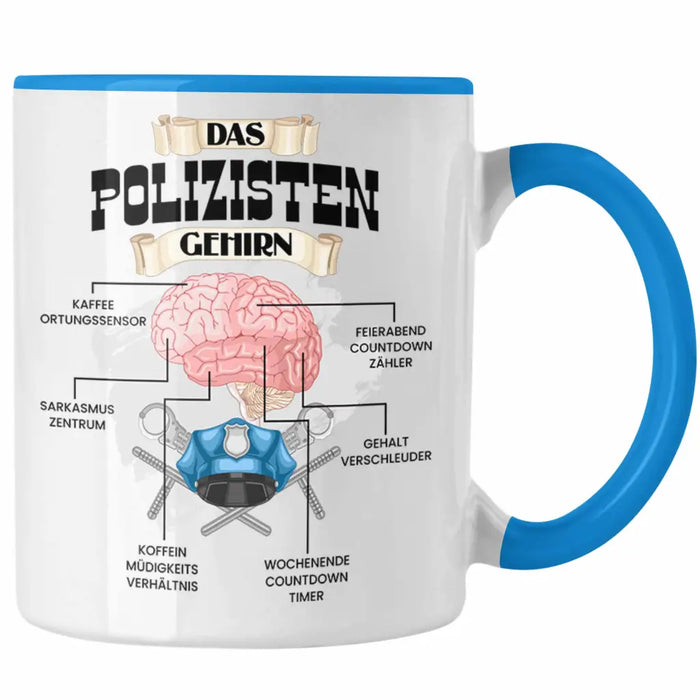 Trendation - Polozisten Tasse Lustiges Geschenk für Polizei Polizisten Spruch Becher Geburtstag Weihnachten Blau Trendation