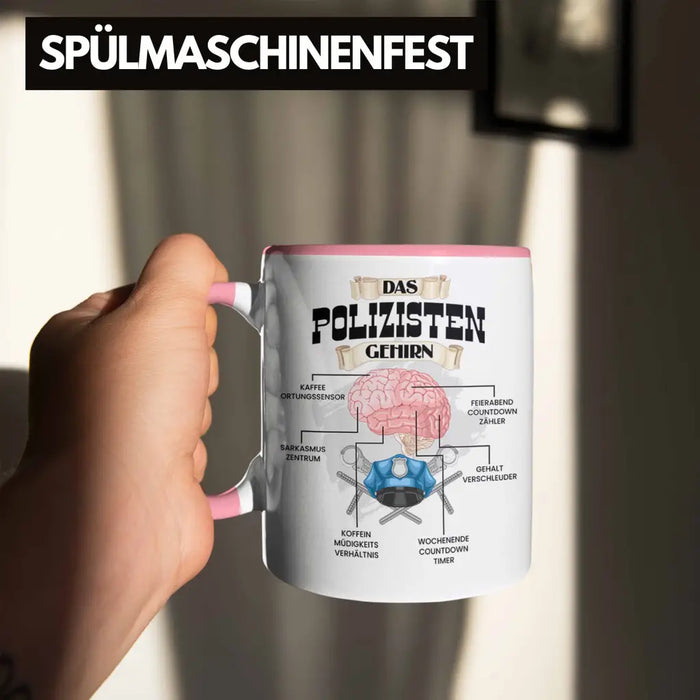 Trendation - Polozisten Tasse Lustiges Geschenk für Polizei Polizisten Spruch Becher Geburtstag Weihnachten Rosa Trendation