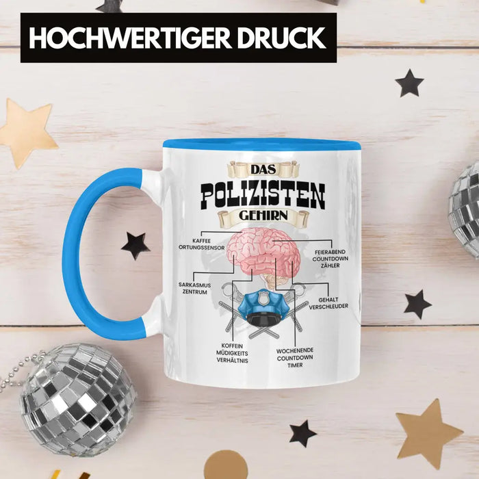 Trendation - Polozisten Tasse Lustiges Geschenk für Polizei Polizisten Spruch Becher Geburtstag Weihnachten Blau Trendation
