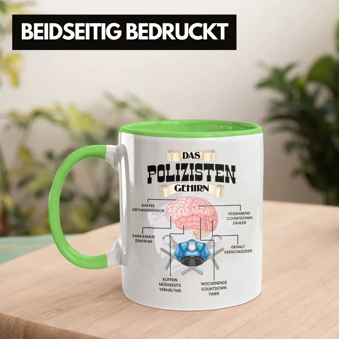 Trendation - Polozisten Tasse Lustiges Geschenk für Polizei Polizisten Spruch Becher Geburtstag Weihnachten Grün Trendation