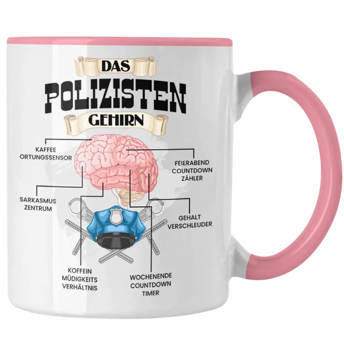 Trendation - Polozisten Tasse Lustiges Geschenk für Polizei Polizisten Spruch Becher Geburtstag Weihnachten Rosa Trendation