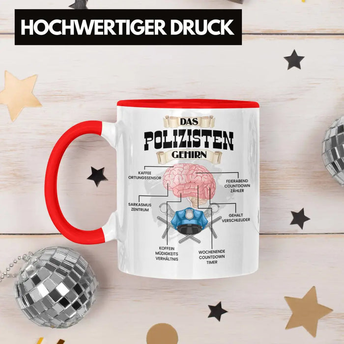 Trendation - Polozisten Tasse Lustiges Geschenk für Polizei Polizisten Spruch Becher Geburtstag Weihnachten Rot Trendation