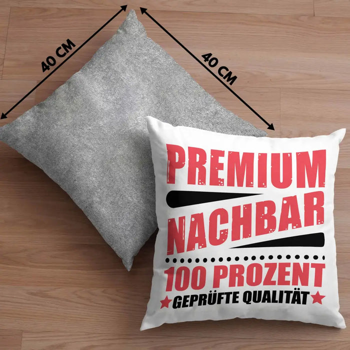 Trendation - Premium Nachbar Kissen Geschenk Bester Nachbar Geschenkidee Nachbarn Dekokissen mit Füllung 40x40 Rosa Trendation