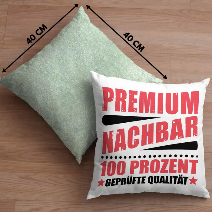 Trendation - Premium Nachbar Kissen Geschenk Bester Nachbar Geschenkidee Nachbarn Dekokissen mit Füllung 40x40 Rosa Trendation