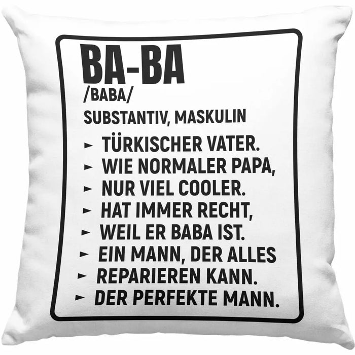 Trendation - Türkischer Vater Geschenk Kissen Türken Kaffeetasse Baba Papa Dekokissen mit Füllung 40x40 Rosa Trendation