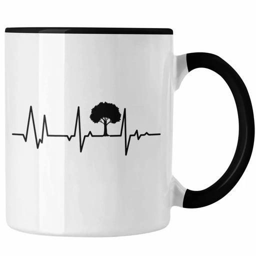 Trendation - Veganer Tasse Geschenk Herzschlag Baum Pflanzen Vegan Geschenkidee Lustiger Spruch Vegane Lebensweise Veganerin Spruch Trendation