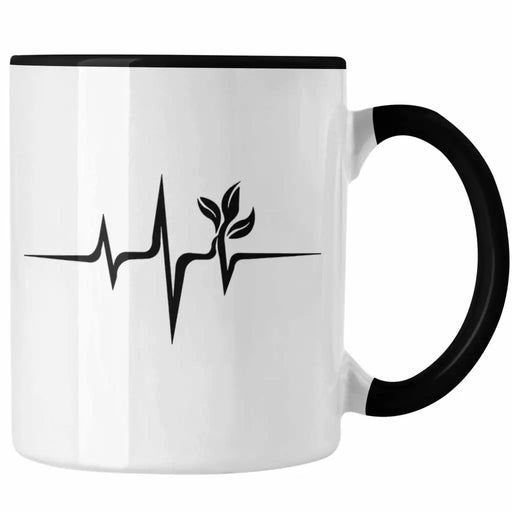 Trendation - Veganer Tasse Geschenk Herzschlag Vegan Geschenkidee Lustiger Spruch Vegane Lebensweise Spruch Trendation