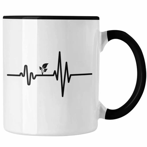 Trendation - Veganer Tasse Geschenk Herzschlag Vegan Geschenkidee Lustiger Spruch Vegane Lebensweise Veganerin Trendation