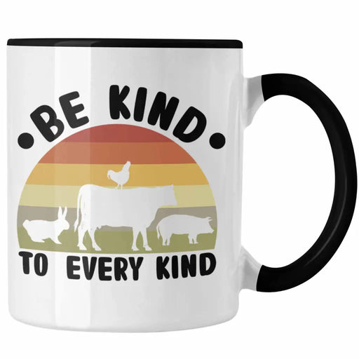 Trendation - Veganer Tasse Geschenk Be Kind To Every Kind Vegan Geschenkidee Lustiger Spruch Vegane Lebensweise Veganerin Spruch Trendation