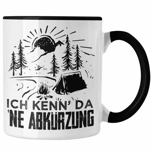 Trendation - Wandern Tasse Geschenk Wanderer Ich Kenn Da Ne Abkürzung Geschenkidee Berge Alpen Geschenke Trendation