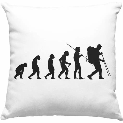 Trendation - Wandern Wanderer Geschenk Kissen Trekking Berge Evolution Geschenkidee für Wanderung Östereich Dekokissen mit Füllung 40x40 Rosa Trendation