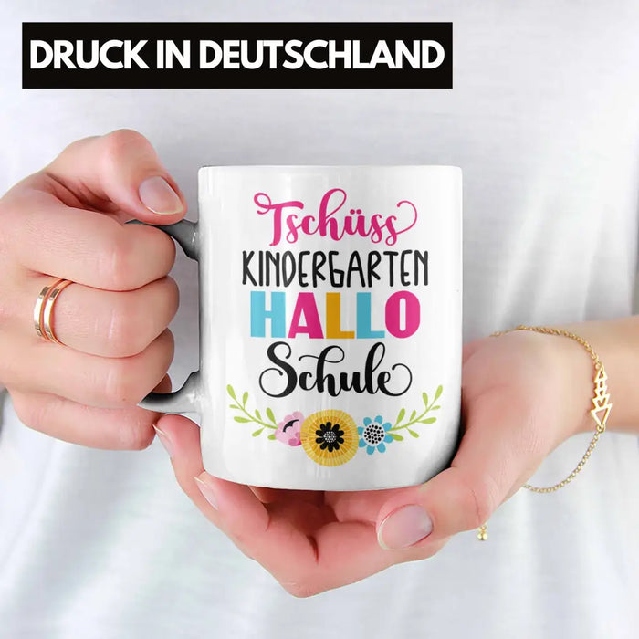 Tschüss Kindergarten Hallo Schule Mädchen 2022 Geschenk Tasse Schulstart 1. Schultag Schuleinführung Schulanfang Geschenkidee 2022 Schulkind Ich Glitzer Jetzt In Der Schule Weiß Trendation