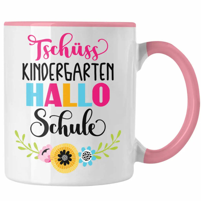 Tschüss Kindergarten Hallo Schule Mädchen 2022 Geschenk Tasse Schulstart 1. Schultag Schuleinführung Schulanfang Geschenkidee 2022 Schulkind Ich Glitzer Jetzt In Der Schule Rosa Trendation