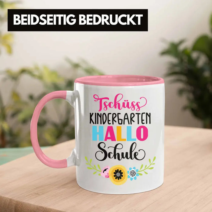 Tschüss Kindergarten Hallo Schule Mädchen 2022 Geschenk Tasse Schulstart 1. Schultag Schuleinführung Schulanfang Geschenkidee 2022 Schulkind Ich Glitzer Jetzt In Der Schule Rosa Trendation