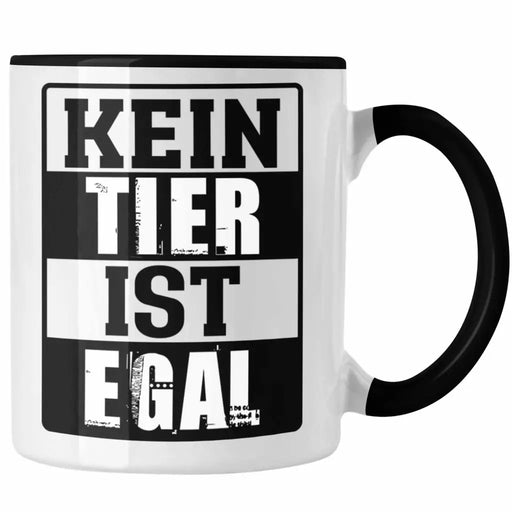Veganer Geschenk Lustige Tasse Vegetarier Geschenkidee Tasse Lustig für Geschenkset und Geschenkbox Kein Tier Ist Egal Trendation