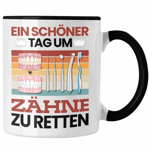 Zahnarzt Tasse Geschenk für Zahnarzt Zahnärztin Lustiger Spruch Geschenkidee Geburtstag Zähne Retten Trendation