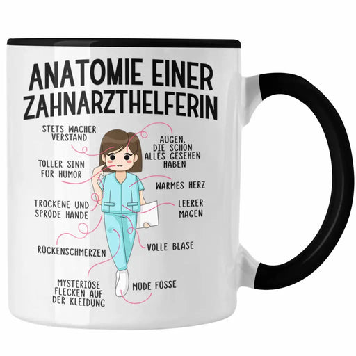 Zahnarzthelferin Tasse Geschenk Lustig Zahnarzt Damen Kollegin Geschenkidee Zahnmedizinische Fachangestellte Anatomie Zahnmedizin Trendation
