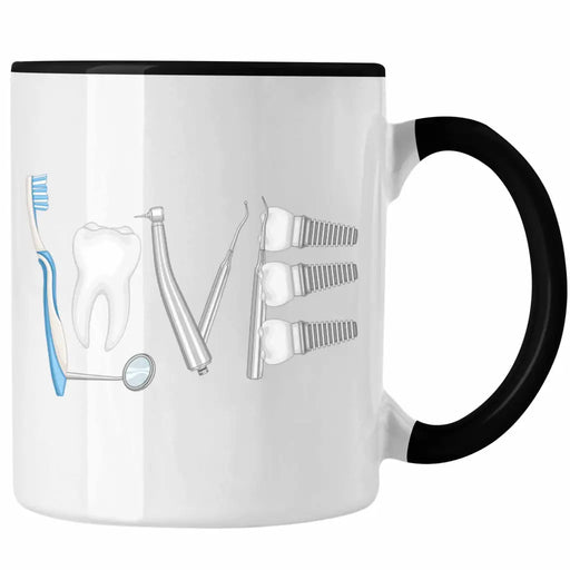 Zahnmedizinische Fachangestellte Tasse Geschenk Lustig Zahnarzt Damen Geschenkidee Zahnarzthelferin LOVE Zahnarzt Trendation