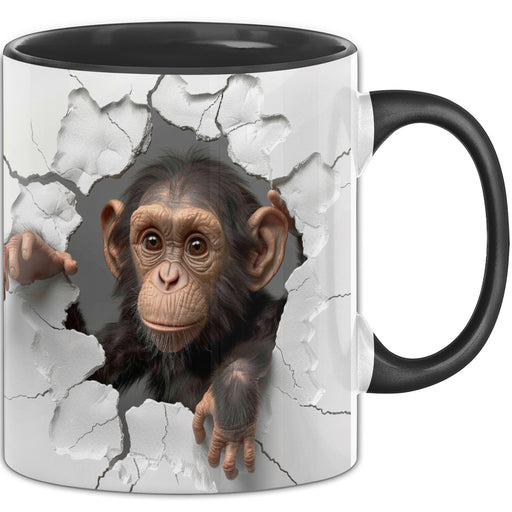 Affen Tasse 3D Chimpansen Kaffee-Becher Geschenkidee Affen-Liebhaber Trendation