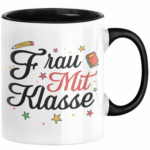 Lehrerin Geschenk Tasse Frau Mit Klasse Geschenkidee Abschied Beste Lehrerin Abschiedsgeschenk Trendation