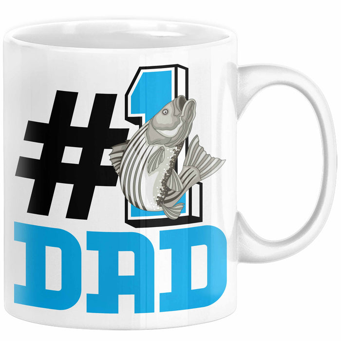 Fischer Nummer 1 Dad Vater Tasse Geschenk Angler Papa Geschenkidee Bester Papa Der Welt Vatertag Lustige Geschenkidee Weiß Trendation
