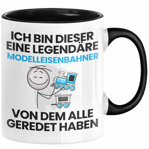 Modelleisenbahner Geschenk Tasse Lustige Geschenkidee Geburtstag für Modelleisenbahner Ich Bin Dieser Legendäre Modelleisenbahner Von Dem Alle Geredet Haben Kaffee-Becher Trendation
