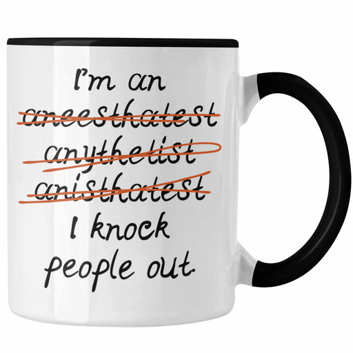 Anästhesie Tasse Geschenk Anästhesist Krankenschwester Krankenhaus Geschenkidee I Knock People Out Trendation