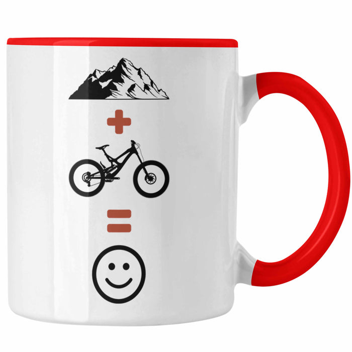 Mountainbike Tasse Geschenk Berge Downhill MTB Fahrer Geschenkidee Rot Trendation