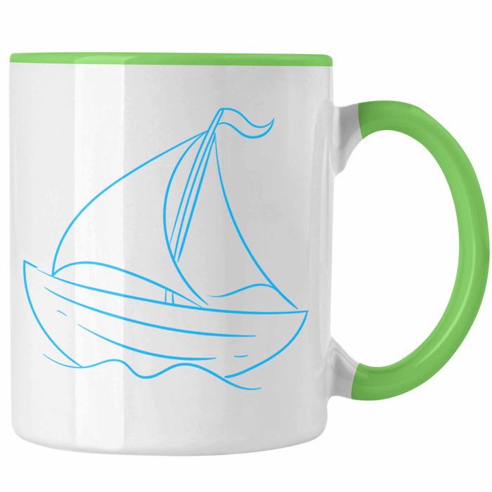 Segelboot Tasse Lustiges Geschenk für Segler Kapitäne Geschenkidee Grün Trendation