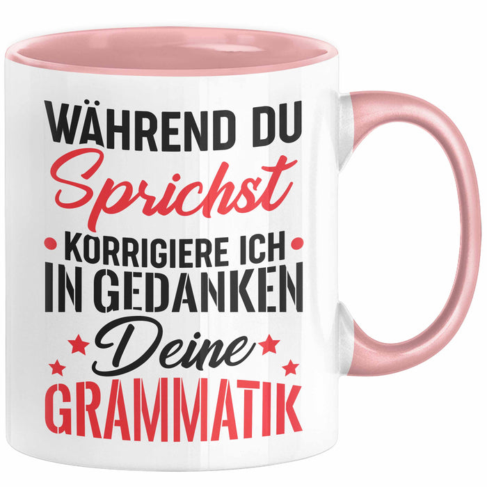Deutsch-Lehrer Tasse Geschenk Grammatik Korrigieren Geschenkidee Lehrerin Rosa Trendation
