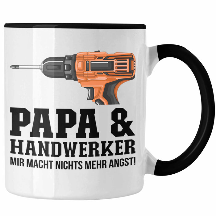 Papa und Handwerker Tasse Geschenkidee Vater für Handwerker Geburtstag Vatertag Spruch Geschenkidee Trendation