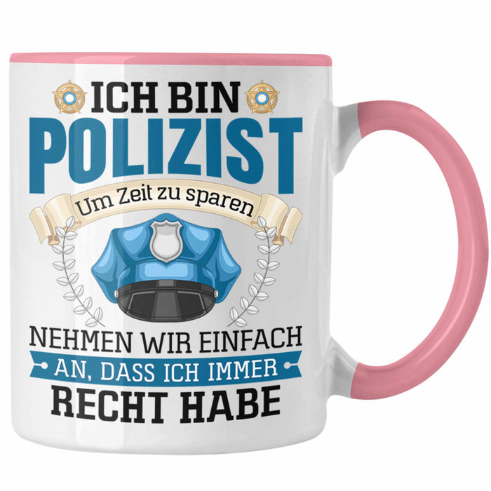 Polizist Tasse Geschenk Lustiger Spruch Männer Bester Polizei Rosa Trendation