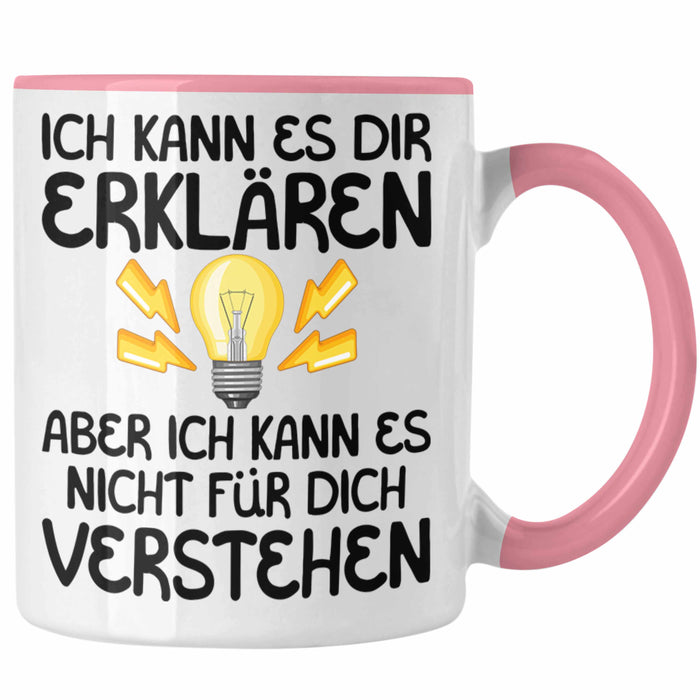 Elektriker Lehrer Geschenk Tasse Lustiger Spruch Geschenkidee für Elektrik Studenten Kaffeetasse Becher Rosa Trendation