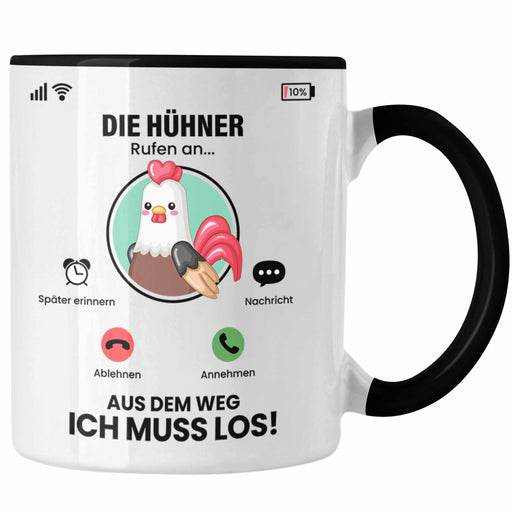 Die Hühner Rufen An Tasse Geschenk für Hühner Züchter Besitzer Geschenkidee Lustig Spruch Bauern Bäuerin Trendation