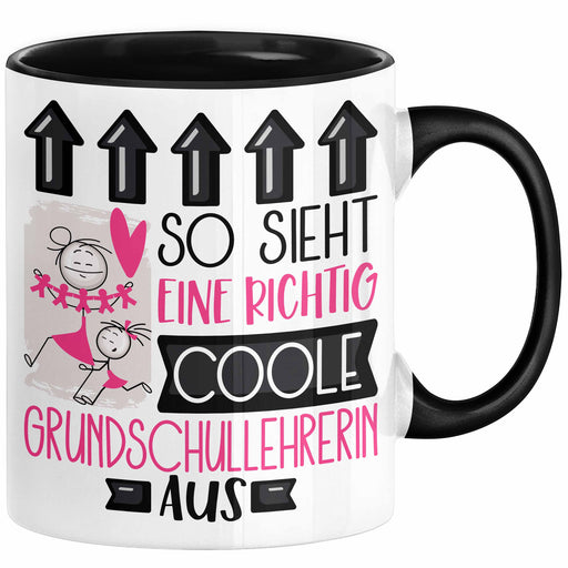 Grundschullehrerin Geschenk Tasse Geschenkidee für Grundschullehrerin Geburtstag Weihnachten Spruch So Sieht Eine Richtig Coole Grundschullehrerin Aus Kaffee-Becher Trendation