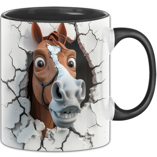 Lustige 3D Pferde Tasse Geschenk für Reiterin Mädchen Geschenkidee Reiterin Trendation