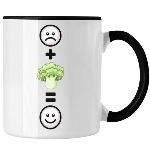 Brokkoli Tasse Geschenk für Brokkoli-Liebhaber Fans Veganer Lustige Geschenkidee :( + Brokkoli = :) Geburtstag Trendation
