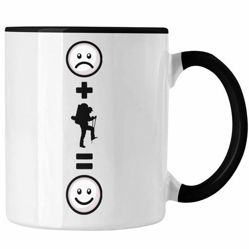 Wandern Tasse Geschenk für Wanderer Berge :( + Wandern = :) Lustige Geschenkidee Geburtstag Trendation