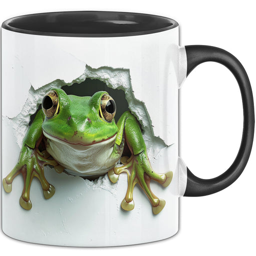 3D Frosch Tasse Geschenk Froschliebhaber Geschenkidee Kaffee-Becher Mit 3D Frosch Grafik Trendation