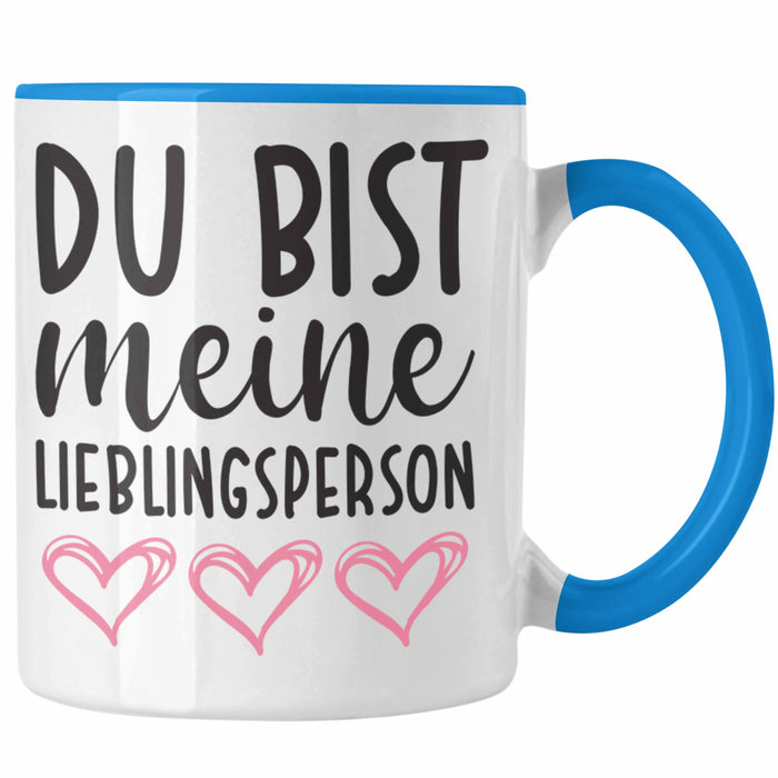 Trendation - Lieblingsmensch Lieblingsperson Tasse Geschenk Beste Freundin Freund Tasse mit Spruch Blau Trendation