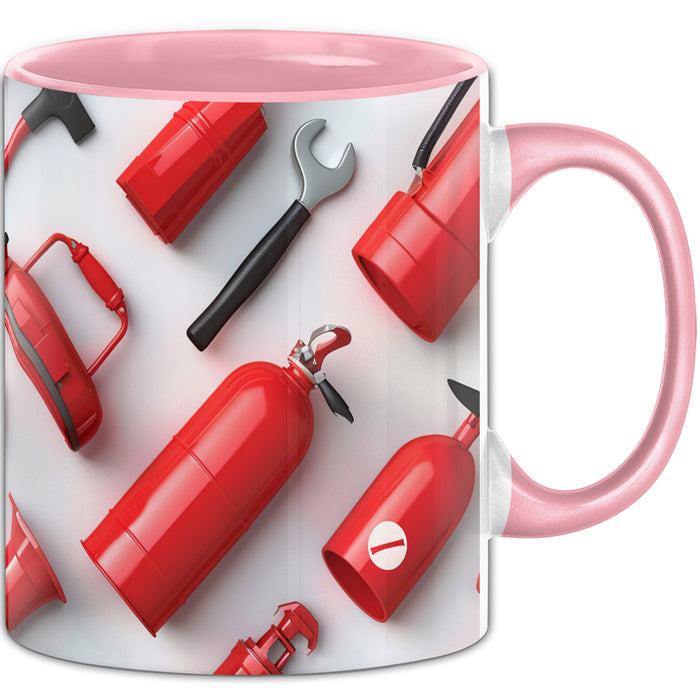 Feuerwehr Tasse Geschenk Feuerwehrmann 3D Tasse Rosa Trendation