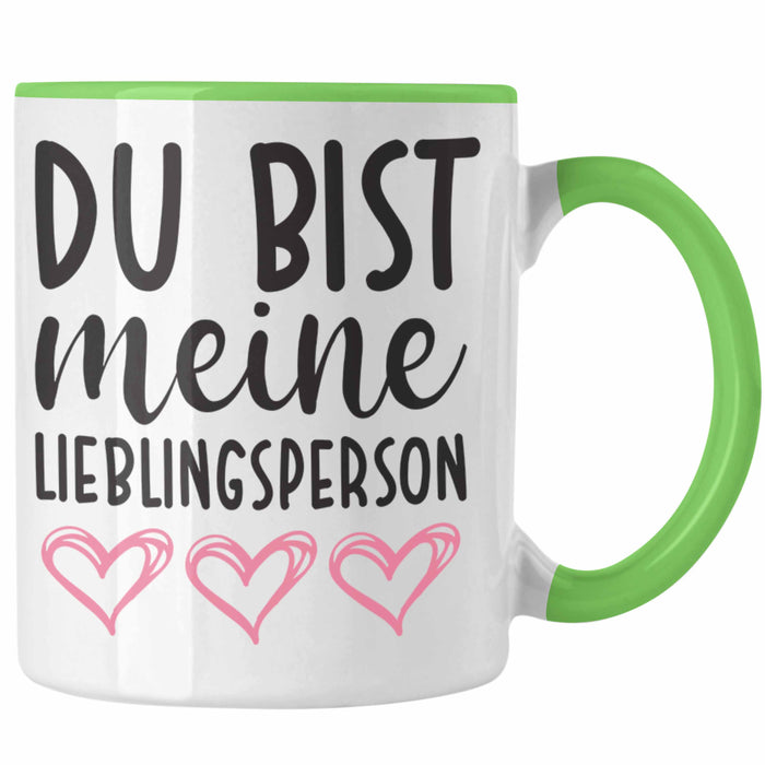 Trendation - Lieblingsmensch Lieblingsperson Tasse Geschenk Beste Freundin Freund Tasse mit Spruch Grün Trendation