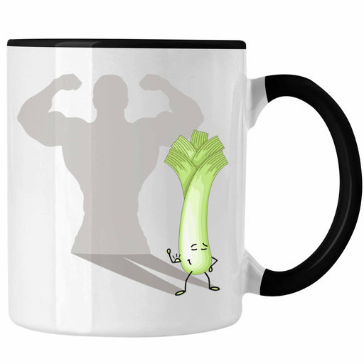 Gym Tasse Fitness Geschenk Lauch Schatten Muskeln Trendation