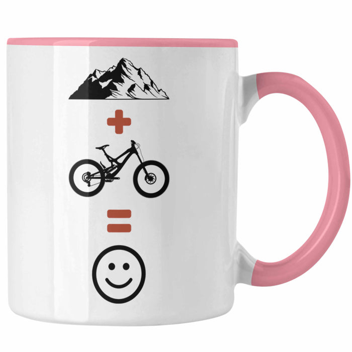Mountainbike Tasse Geschenk Berge Downhill MTB Fahrer Geschenkidee Rosa Trendation
